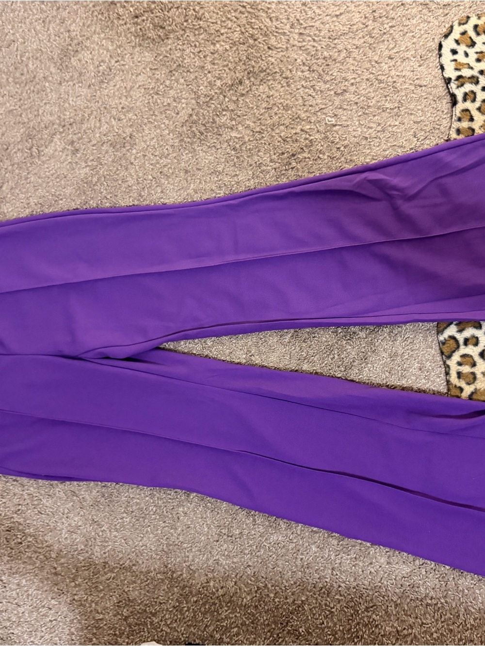 SHEIN Vibrant Purple Wide-Leg Trousers